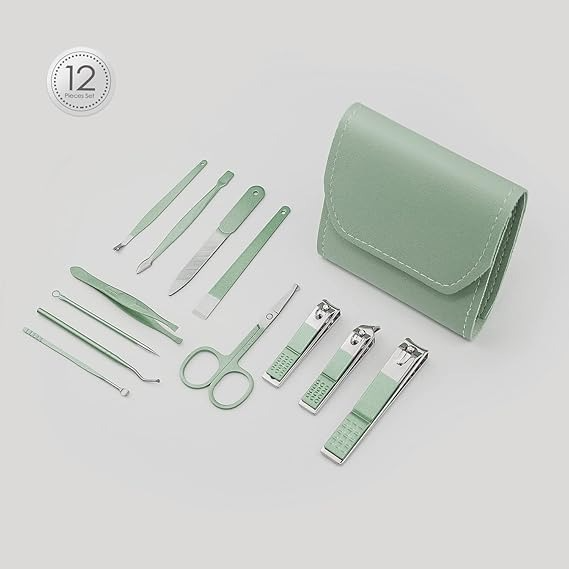 12 Pcs Manicure Pedicure Kit – Care From Home – Best Quality Manicure Pedicure Kit (random Color)